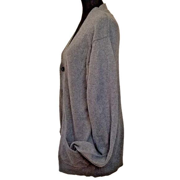H&M L.O.G.G Men's Career Grey Lightweight Cardigan Button Front Sweater Size XL - Picture 2 of 6